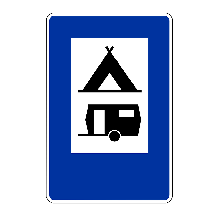 Señal de vehiculos, vivienda y campamento - Homologada 